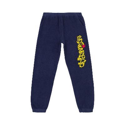 Pre-owned Brain Dead Slime Reverse Fleece Sweatpant 'navy' In Blue