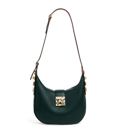 Shop Christian Louboutin Carasky Small Leather Shoulder Bag In Green
