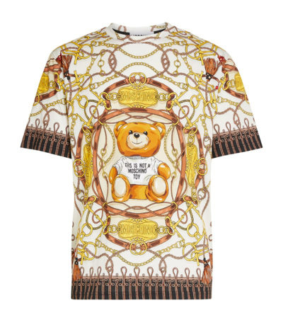 Shop Moschino Teddy Bear Print T-shirt In Beige