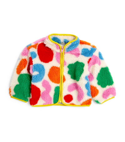 Shop Stella Mccartney Kids Multicoloured Fleece Jacket (6-36 Months) In Ivory