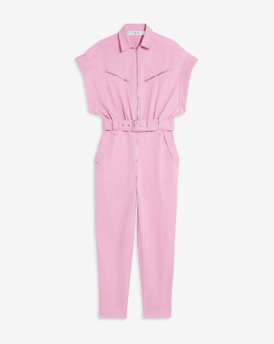 Shop Iro Lavine Belted Jumpsuit In Light Pink