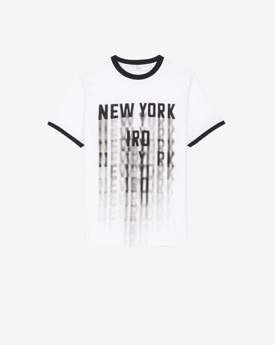 Shop Iro Rody Printed Round Neck T-shirt In White/black