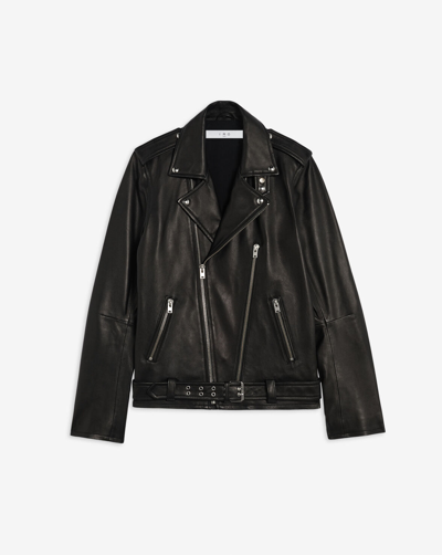 Shop Iro Aronew Leather Jacket In Black
