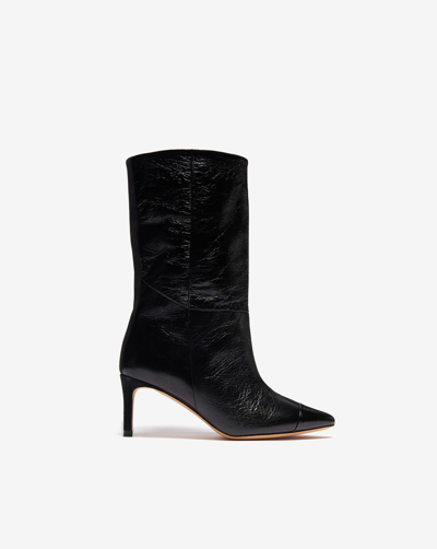 Shop Iro Treby Patent Leather Boots In Black