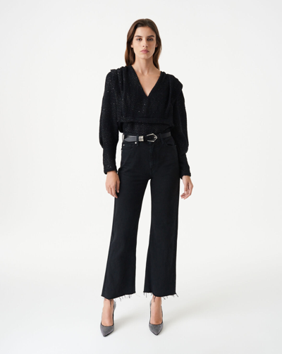 Shop Iro Aiden High-waisted Straight-leg Jeans In Black