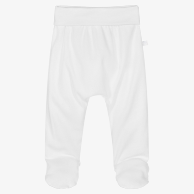 Shop Laranjinha White Cotton Baby Trousers