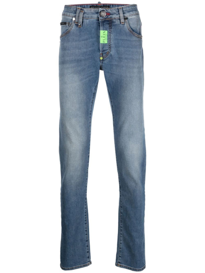 Shop Philipp Plein `premium Hexagon` Jeans In Blu