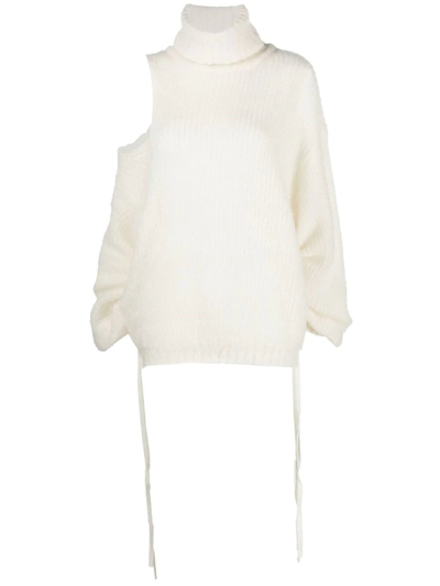 Shop Andreädamo Turtleneck Sweater In White