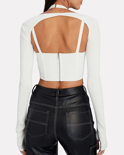 Shop Dion Lee Column Open-knit Corset Top In Ivory