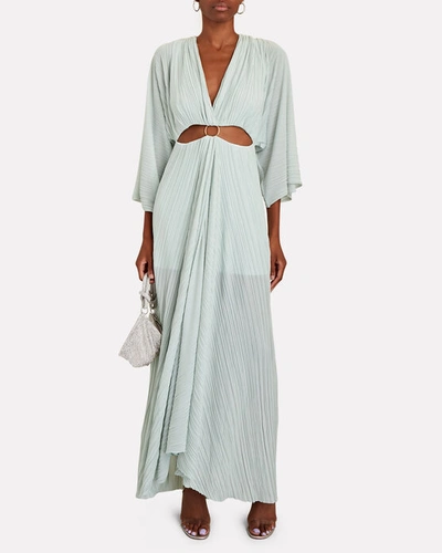 Shop Significant Other Akila Cut-out Maxi Dress In Green-lt
