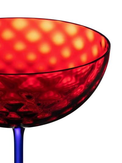 Dolce & Gabbana Hand-blown Murano Champagne Glass In Red