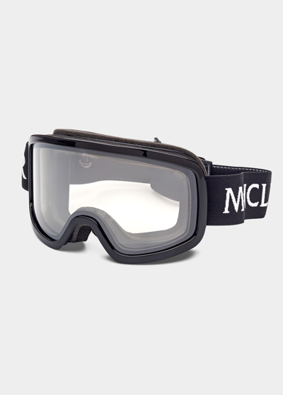 Shop Moncler Terrabeam Photochromic Snow Goggles In 01c Black/grey