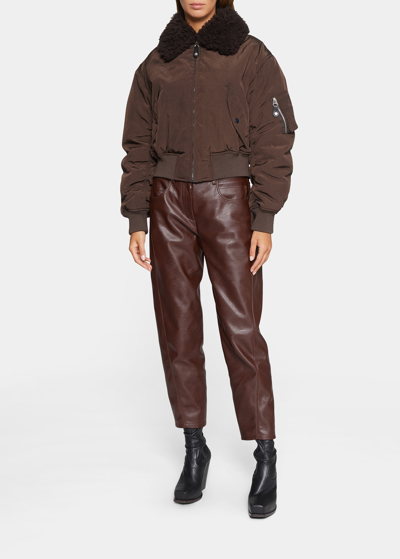 Shop Stella Mccartney Faux Fur Aviator Jacket In 2011 Dark Chocola