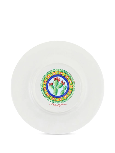 Shop Dolce & Gabbana 2 Piece Fine Porcelain Dessert Plate Set In White