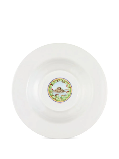 Shop Dolce & Gabbana 2 Piece Fine Porcelain Soup Plate Set In Red