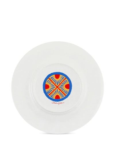 Shop Dolce & Gabbana Carretto Sicilano Set-of-two Bread Plates In Blue