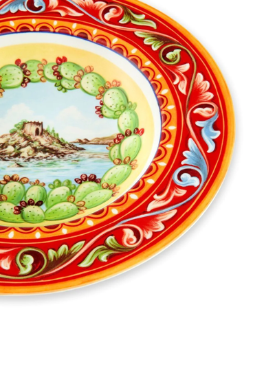 Shop Dolce & Gabbana 2 Piece Fine Porcelain Soup Plate Set In Red