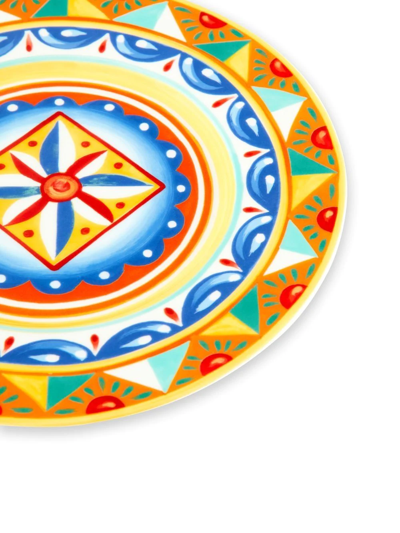 Dolce & Gabbana 2 Piece Fine Porcelain Dinner Plate Set In Orange