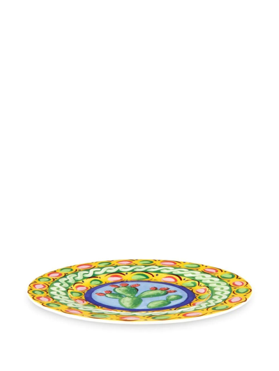 Shop Dolce & Gabbana Carretto Sicilano Set-of-two Bread Plates In Green