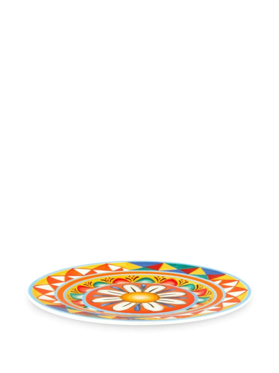 Shop Dolce & Gabbana Carretto Sicilano Set-of-two Bread Plates In Orange