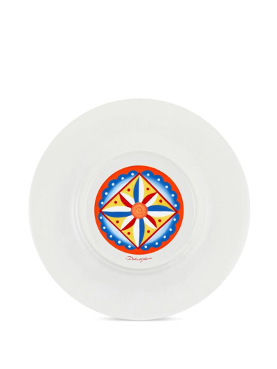 Shop Dolce & Gabbana Porcelain Charger Plate In Orange