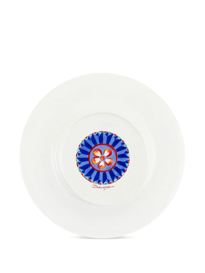 Dolce & Gabbana Charger Plate In Fine Porcelain Multicolor Unisex Onesize In Yellow