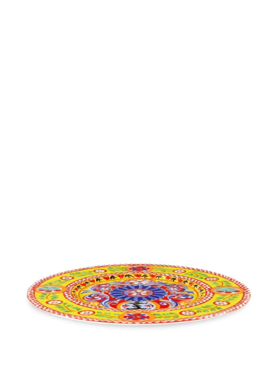 Dolce & Gabbana Charger Plate In Fine Porcelain Multicolor Unisex Onesize In Yellow