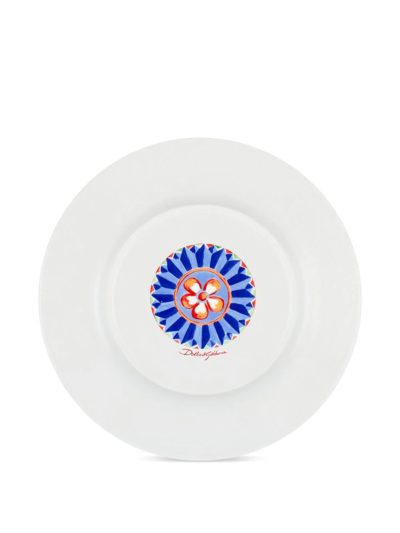 Dolce & Gabbana 2 Piece Fine Porcelain Dinner Plate Set In Yellow