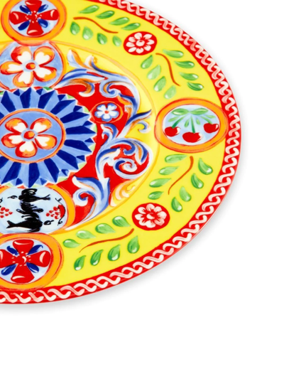 Dolce & Gabbana 2 Piece Fine Porcelain Dinner Plate Set In Yellow