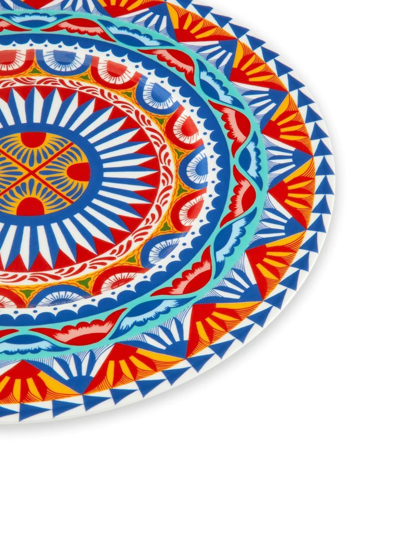 Shop Dolce & Gabbana Porcelain Charger Plate In Blue