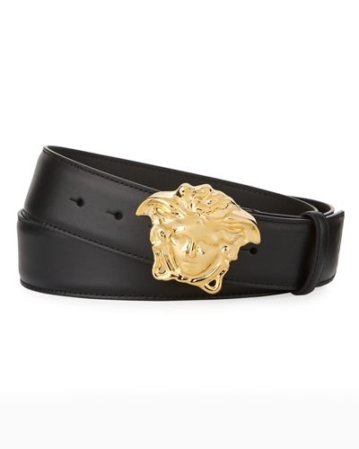 Versace Versace Men's Blue Leather Belt - Stylemyle