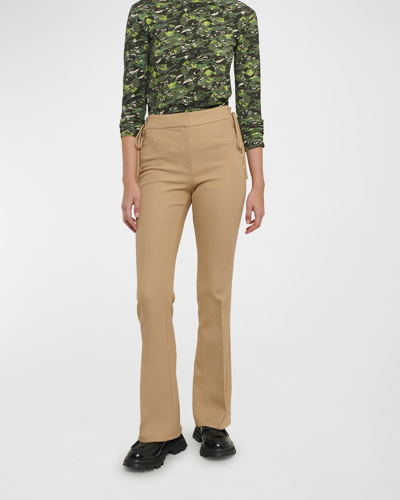 Shop Derek Lam 10 Crosby Curtis Lace-up Side Straight Pants In Khaki