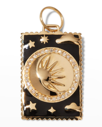 Shop Kastel Jewelry 14k Gold Diamond Enamel Tarot Night-sun Pendant