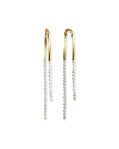 Shop Cult Gaia Meta Pearl Double-sided Earrings In Off White