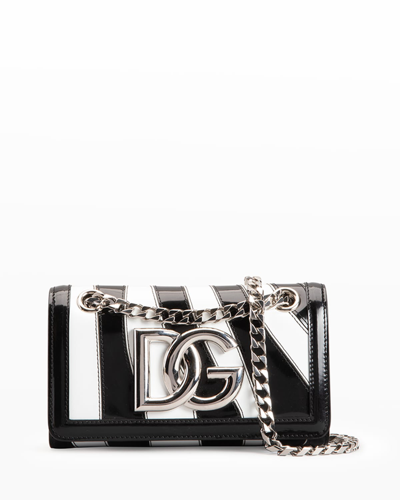 Shop Dolce & Gabbana Dg Millennials Mini Zebra Chain Shoulder Bag In Bianco/nero