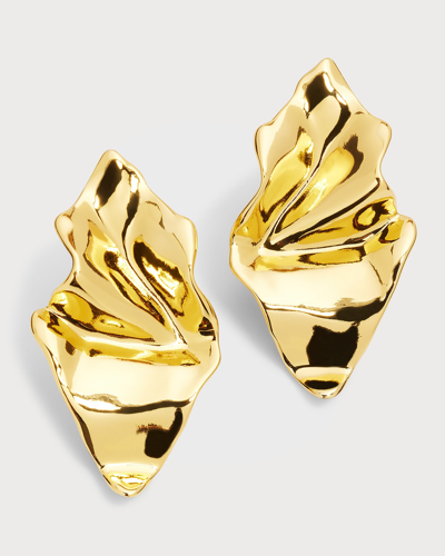 Shop Alexis Bittar Crumpled Gold Small Post Earrings In No Stones
