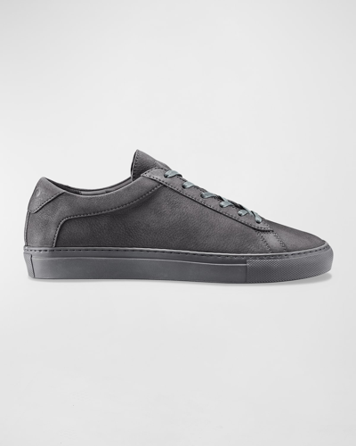 Shop Koio Men's Capri Tonal Leather Low-top Sneakers In Charcoal