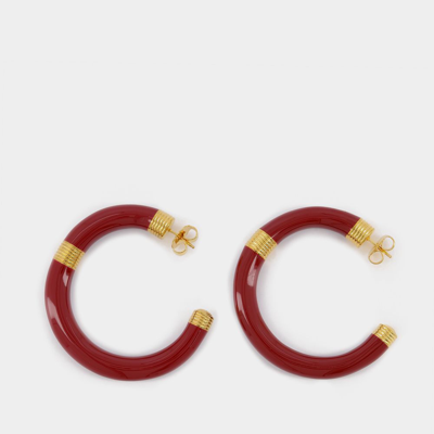 Shop Aurelie Bidermann Katt Earrings In Burgundy