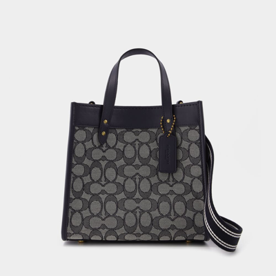 Shop Coach Field Tote 22 Tote Bag -  - Navy - Jacquard In Blue