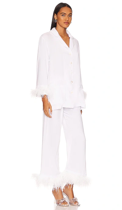 Shop Sleeper Pajama Set With Double Feathers In White