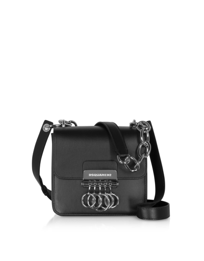 Shop Dsquared2 Black Leather Key Crossbody Bag