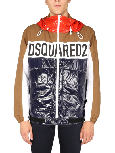 Shop Dsquared2 Technical Fabric Bomber In Multicolor
