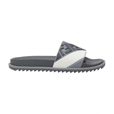 Shop Fendi Multicolour Rubber Fussbetts In Gris