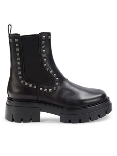 Ash Women's Lenny Studded Leather Boots Black | ModeSens
