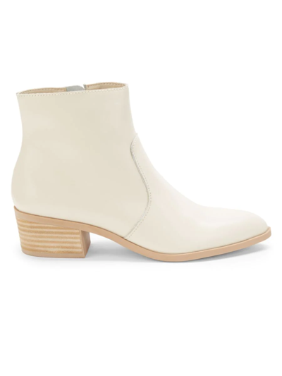 Shop Dolce Vita Women's Azyan Leather Ankle Boots In Ivory Leather