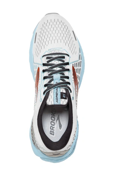 Shop Brooks Adrenaline Gts 21 Running Shoe In White/ Alloy/ Light Blue
