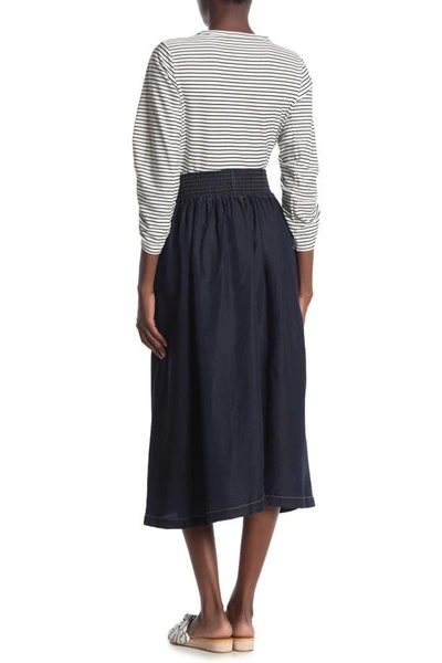 Shop Donna Karan Woman Pull-on Cargo Skirt In Dark Indigo