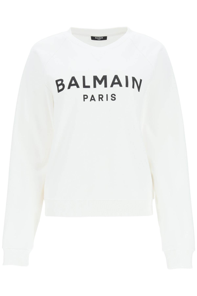 Shop Balmain Logo Print Sweatshirt In Default Title