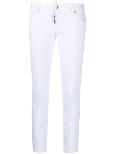Shop Dsquared2 White Stretch-cotton Blend Jeans In Bianco