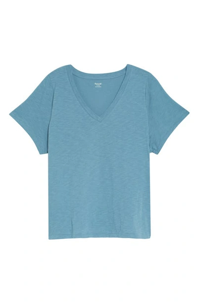 Shop Madewell Whisper Cotton V-neck T-shirt In Ocean